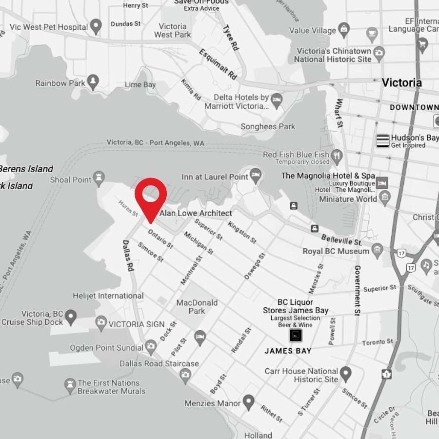 Photo of Google Map's location for Alan Lowe Architect Inc in Victoria, BC.