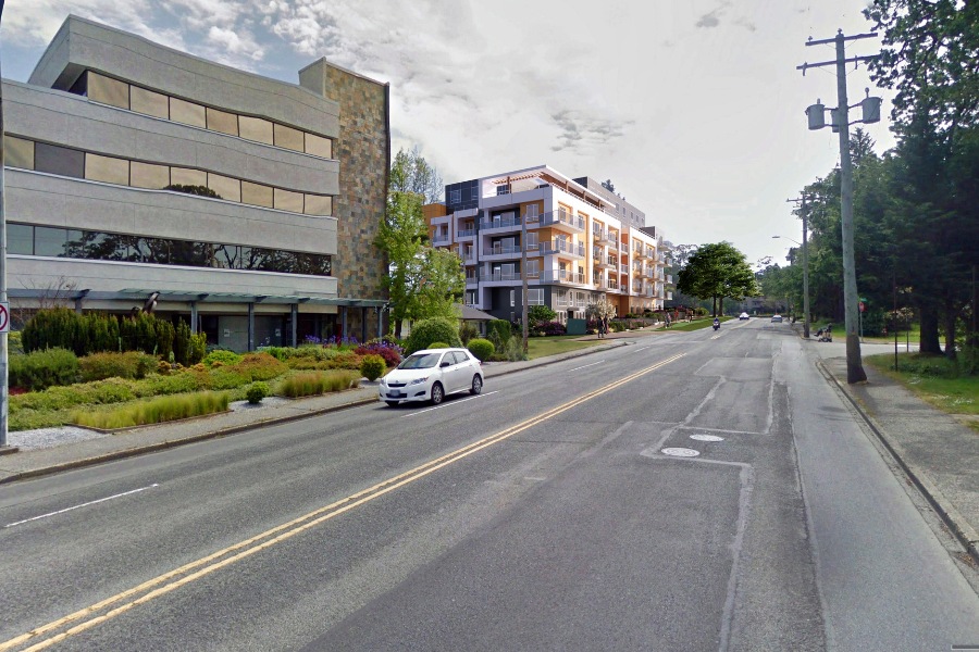 A exterior rendering of 3933 Quadra St, a commercial project, designed by Alan Lowe Architecture.