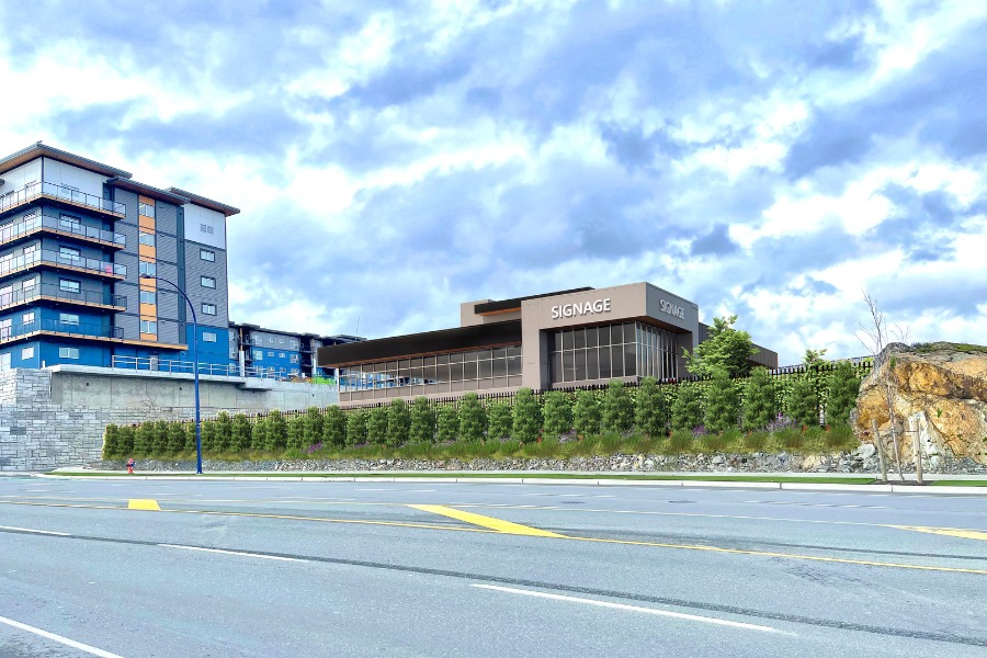 A exterior rendering the City Gate Office, a commercial project, designed by Alan Lowe Architecture.