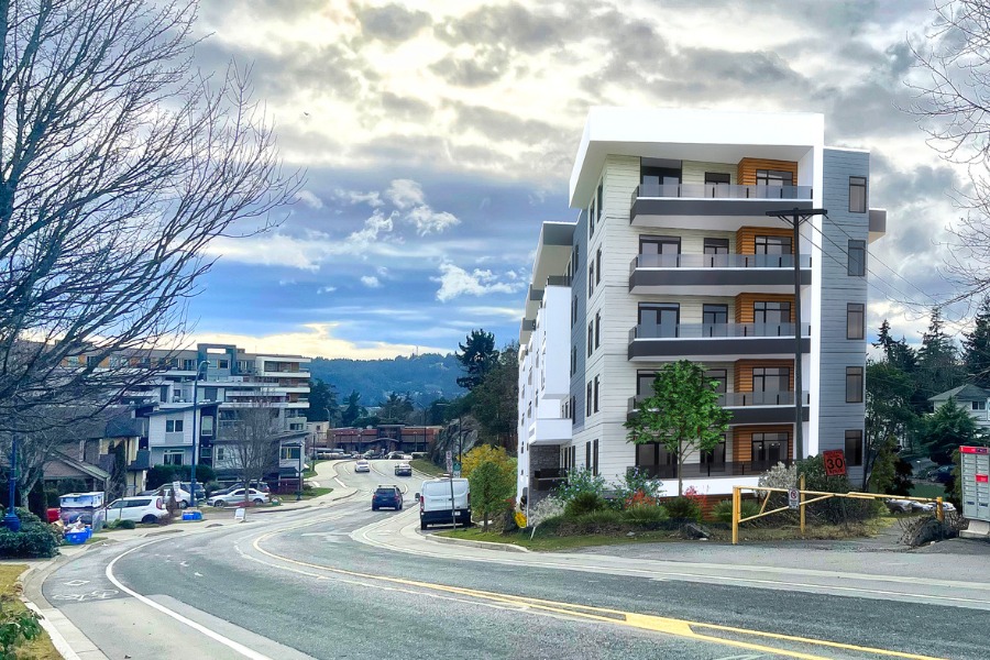A exterior rendering of the Secretariat Building, a commercial project, designed by Alan Lowe Architecture.