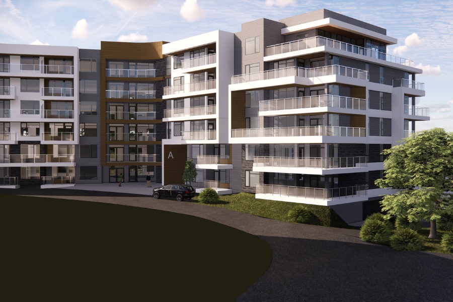 A exterior rendering the Westview Phase 10, a commercial project, designed by Alan Lowe Architecture.